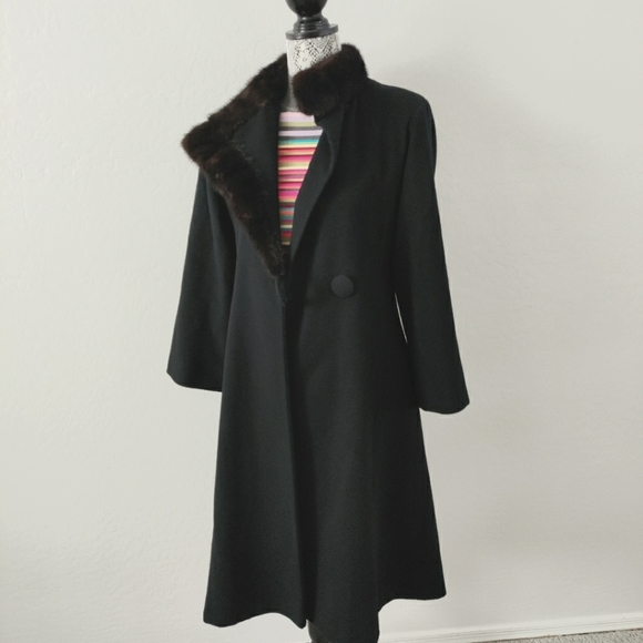 Youthcraft Jackets & Blazers - Vintage Black Fur Wool Coat Youthcraft Small